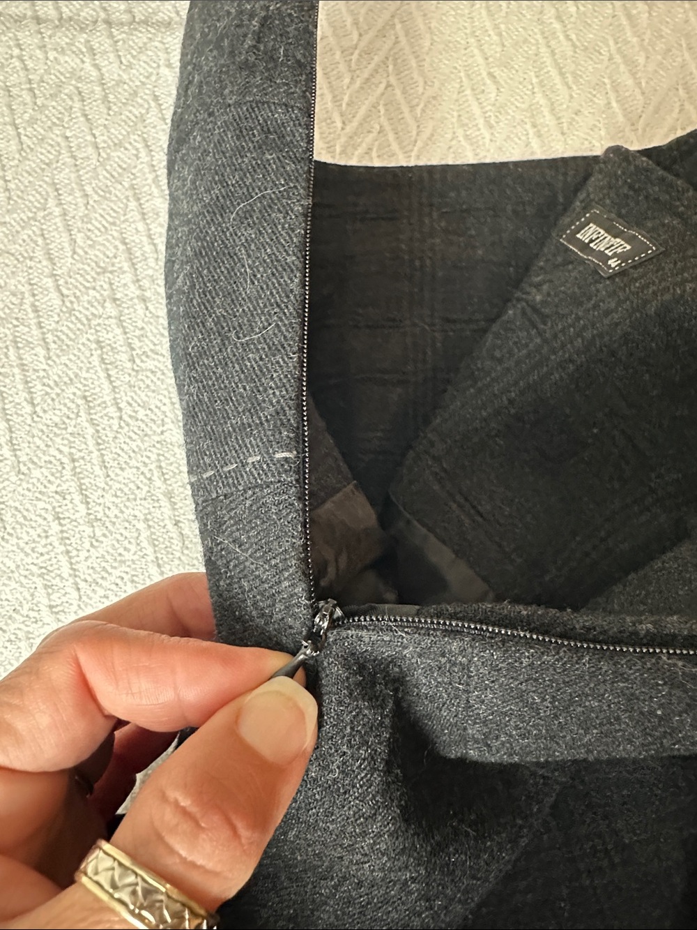 INFINITIF wool blend skirt minimalist A-line Grandmacore peasant - Picture 13 of 13